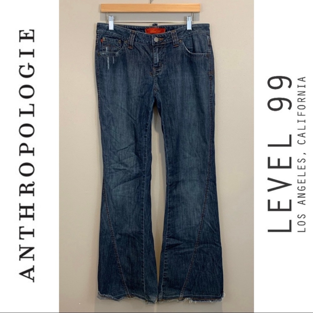 ANTHROPOLOGIE LEVEL 99 DISTRESSED FLARE JEAN
